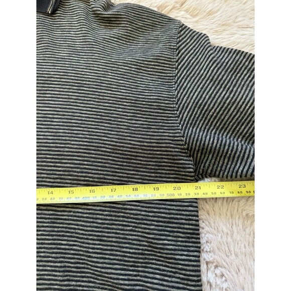 Vintage Barnes Storm Men’s Long Sleeve Sweater Size L Balck & Grey Stripe - Picture 7 of 8